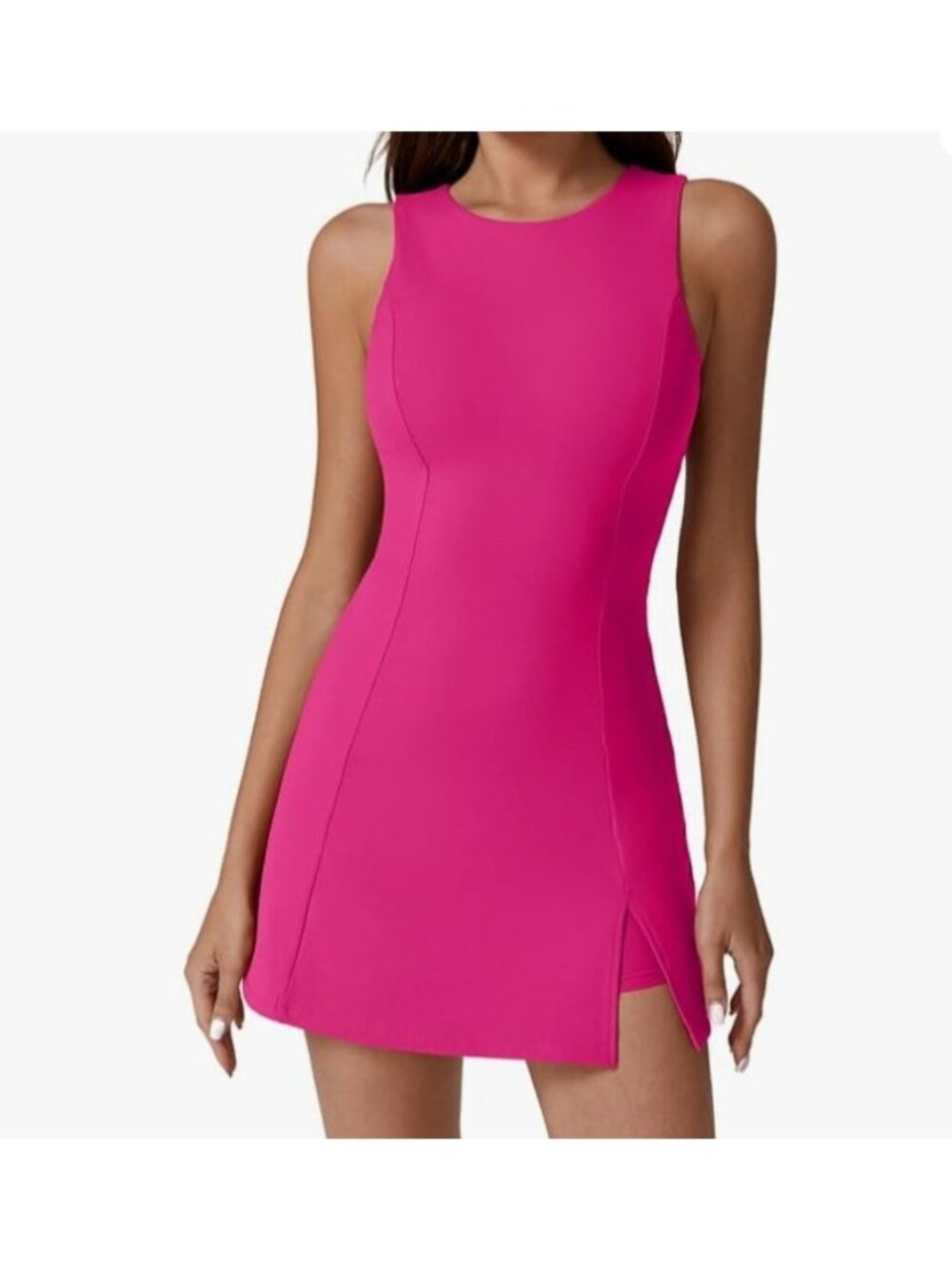 Qinsen Sleeveless Tennis Golf Dress Womens XL Pink New Undershorts‎